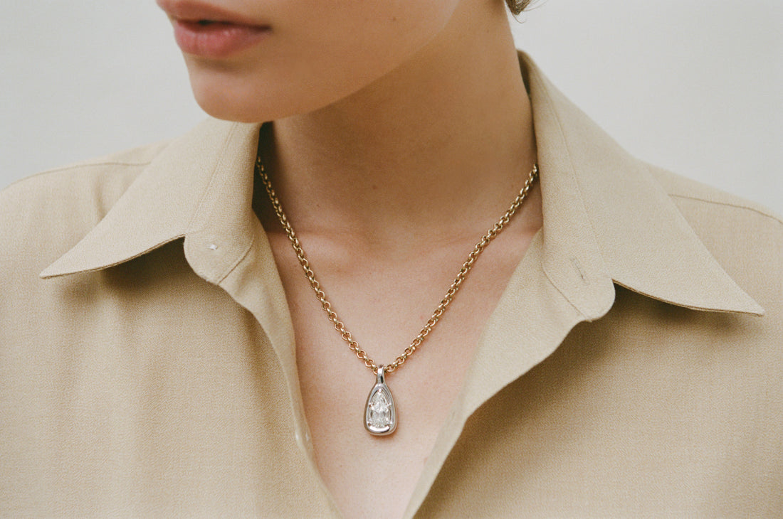 3.41ct Pear Nebula Pendant