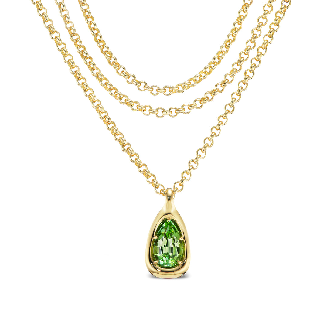 Pear Nebula Pendant - Tourmaline