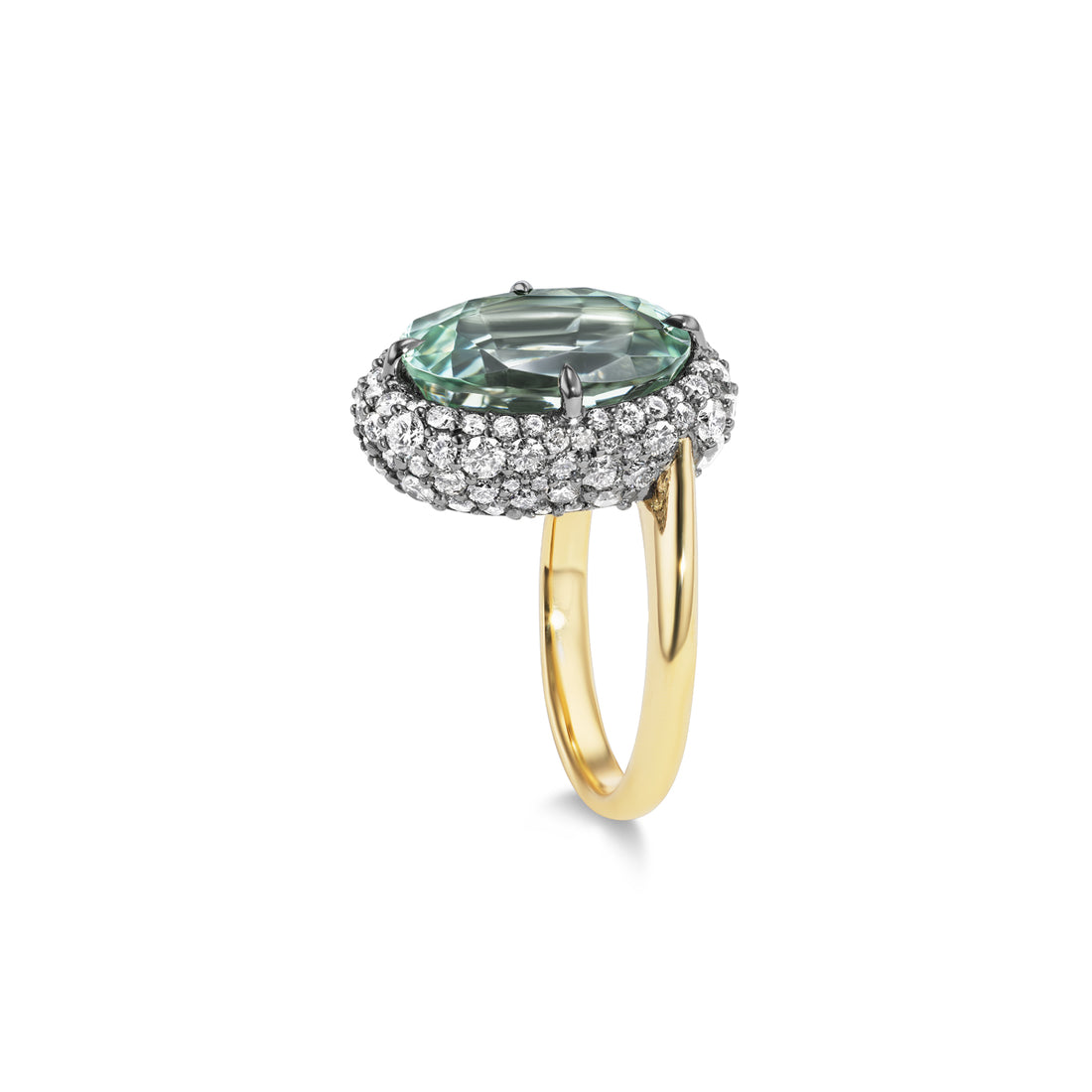 Tourmaline Pavé Perch Ring