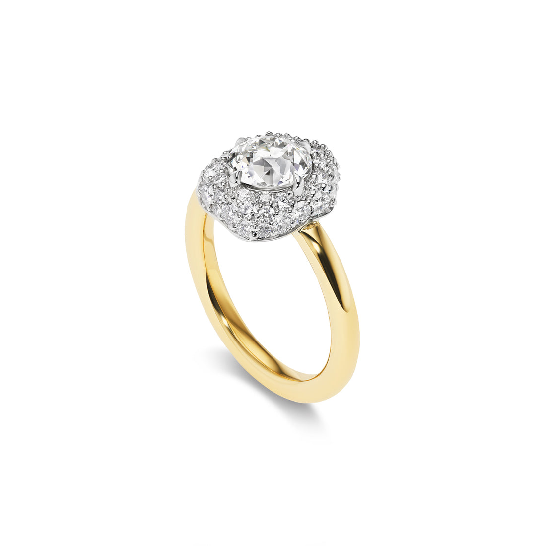Petit Pave Flora Ring in Diamond