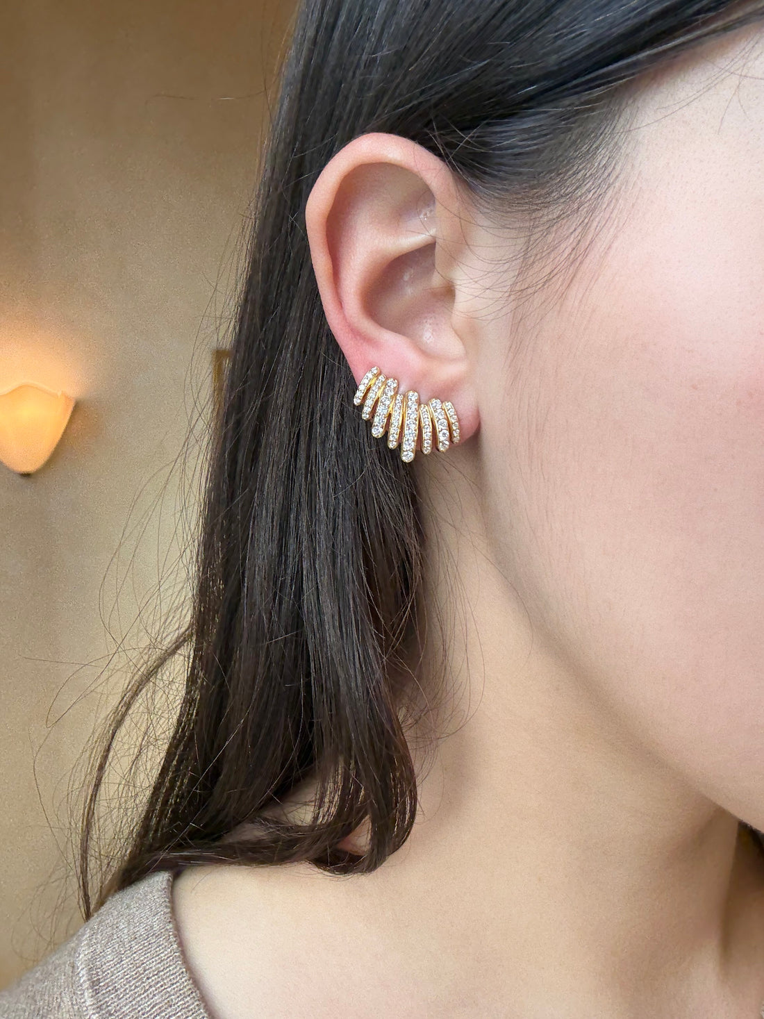 Large Diamond Gatsby Earrings