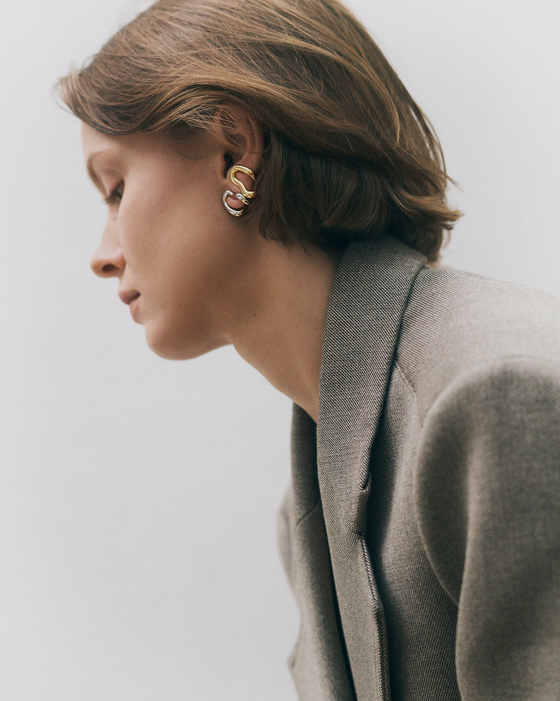 Ola Ear Climbers in White Gold