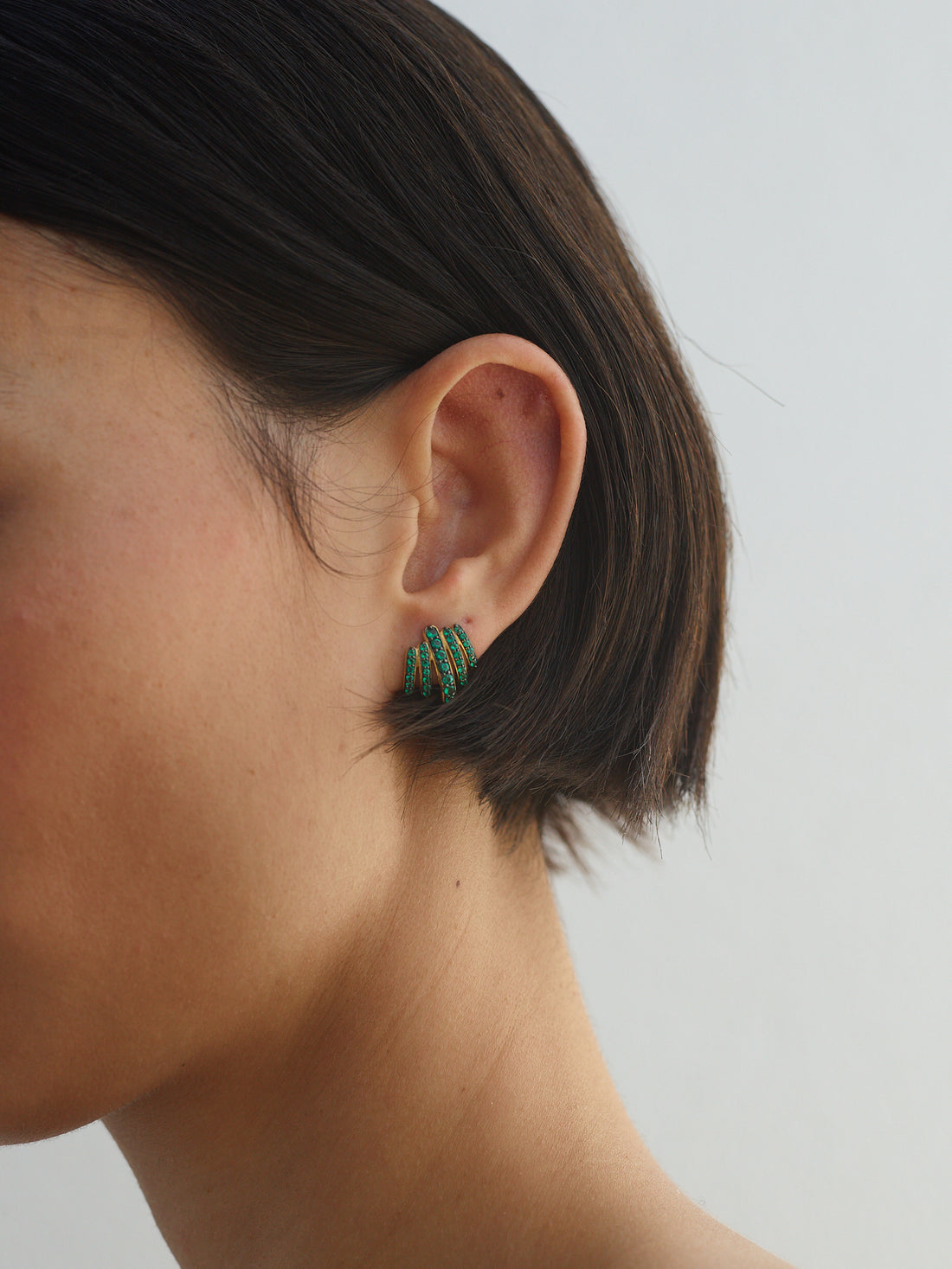 Medium Emerald Gatsby Earrings