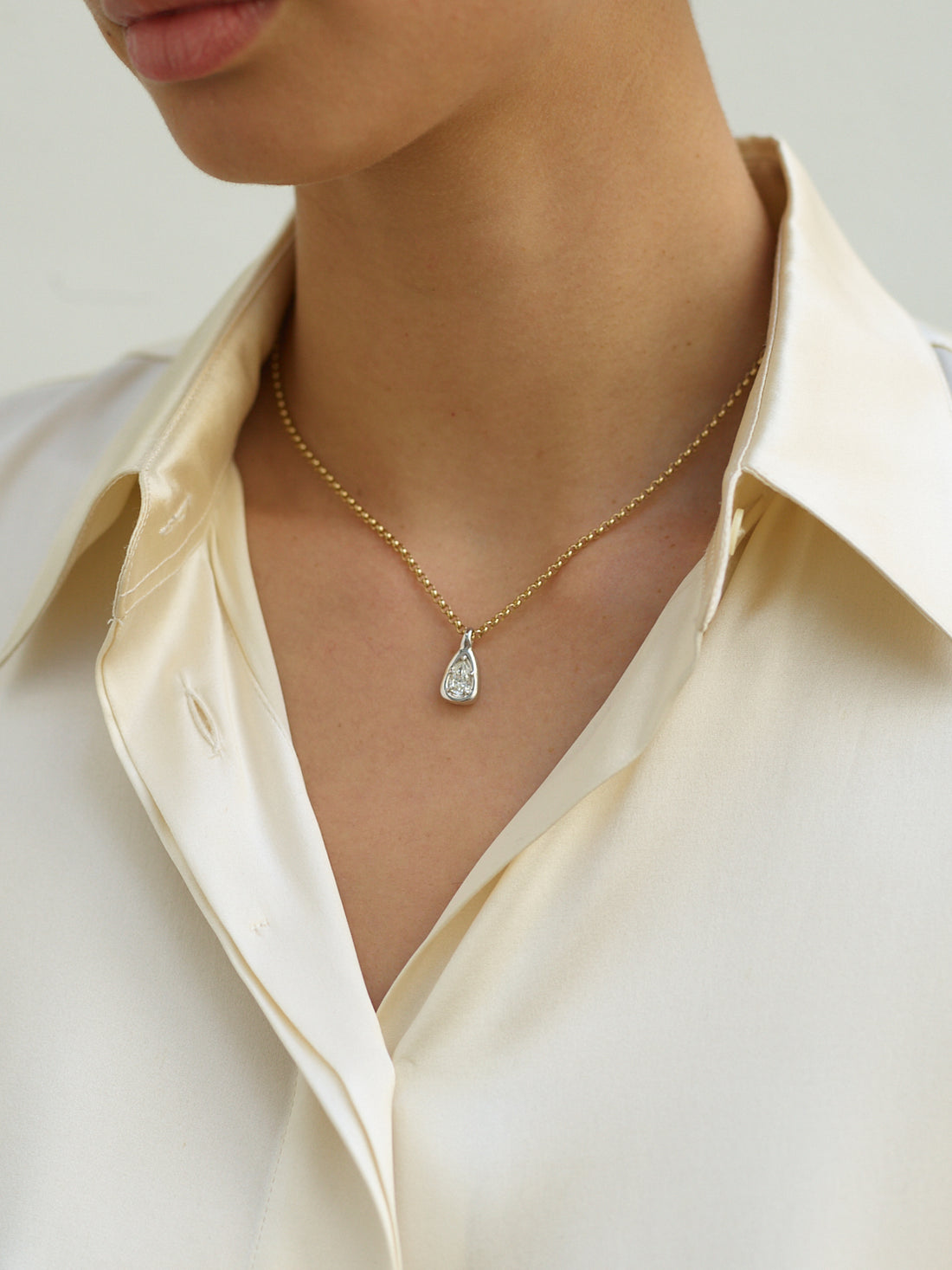 .70ct Pear Nebula Necklace in White Gold