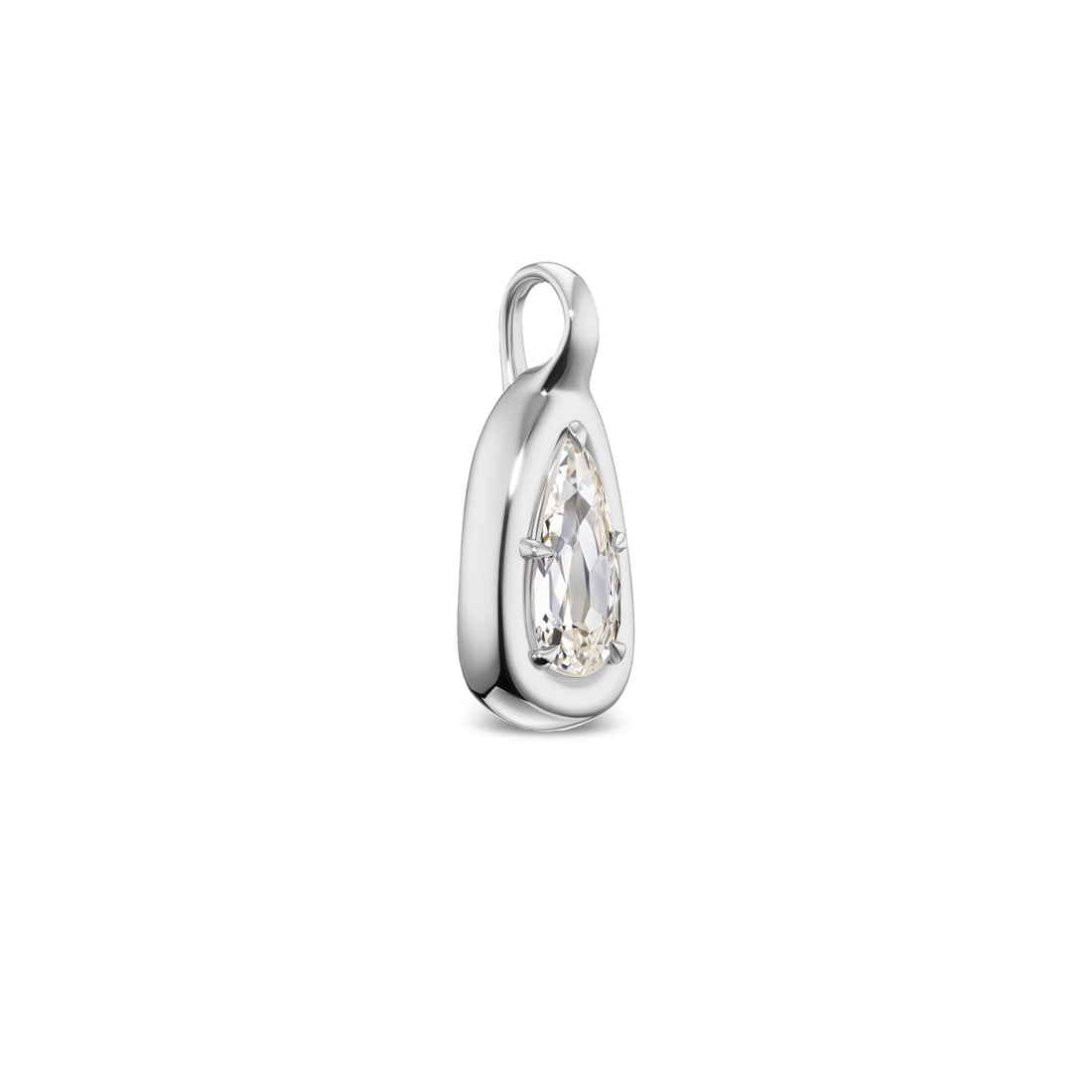 3.17ct Pear Nebula Pendant in White Gold