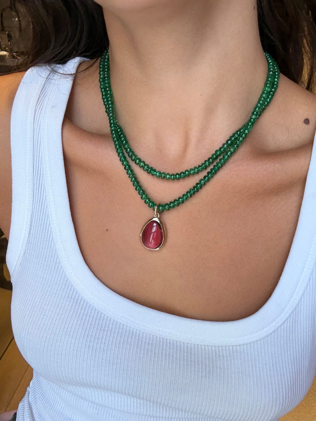 Tsavorite Beaded Necklace