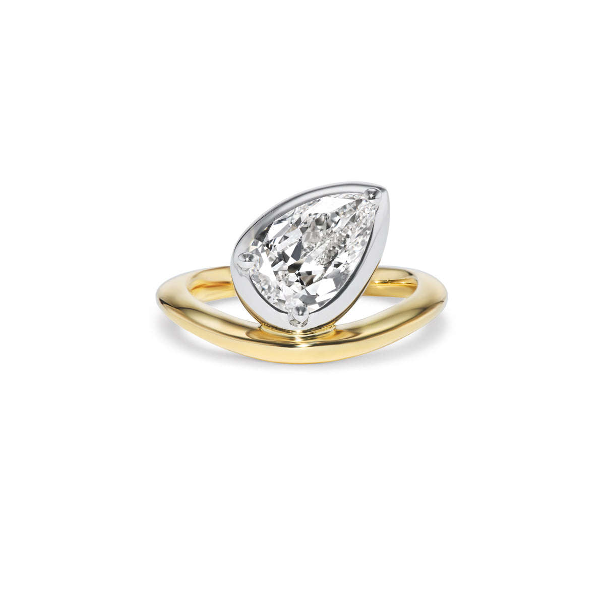 2.01ct Tilted Pear Perch Ring