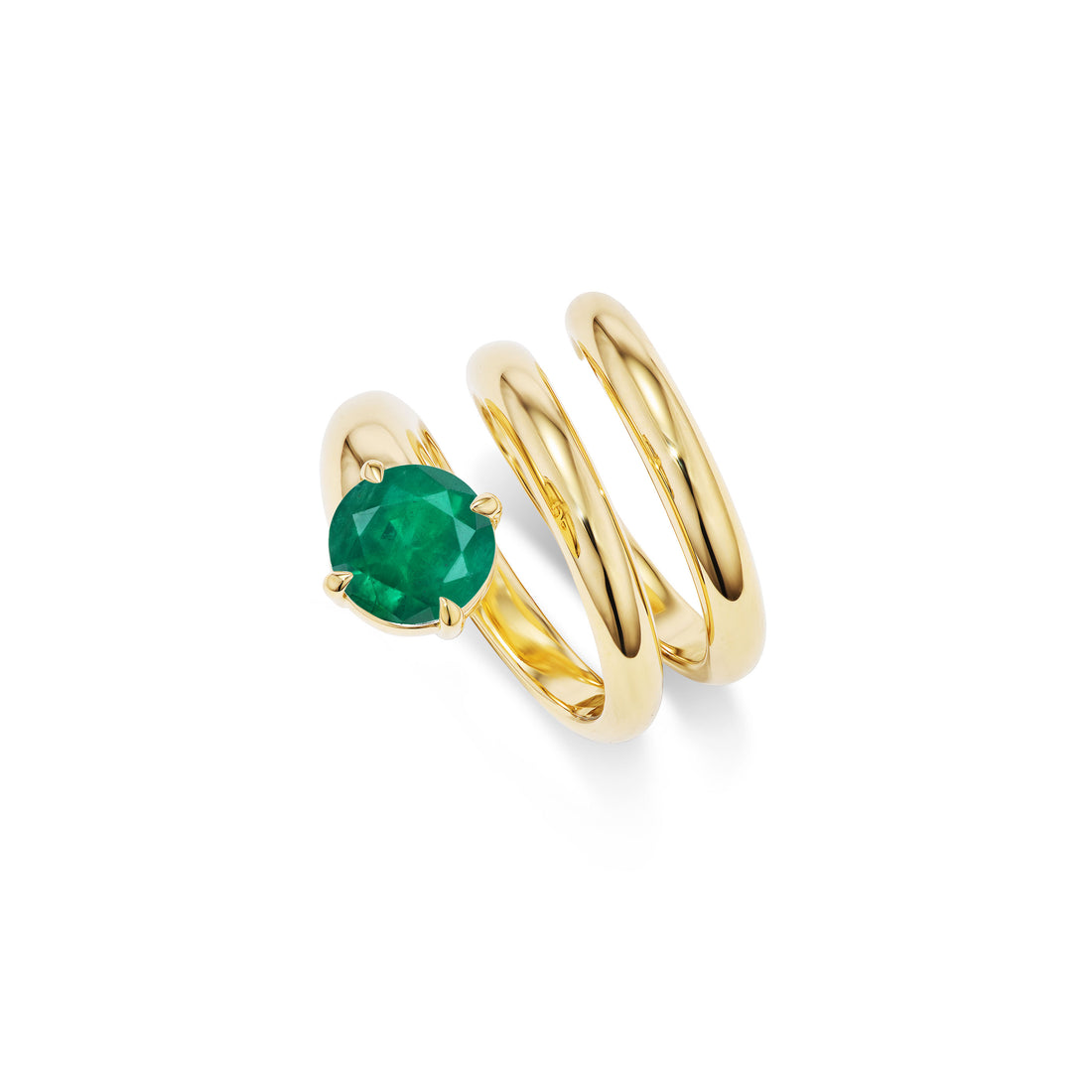 Emerald Pinky Bobina Ring