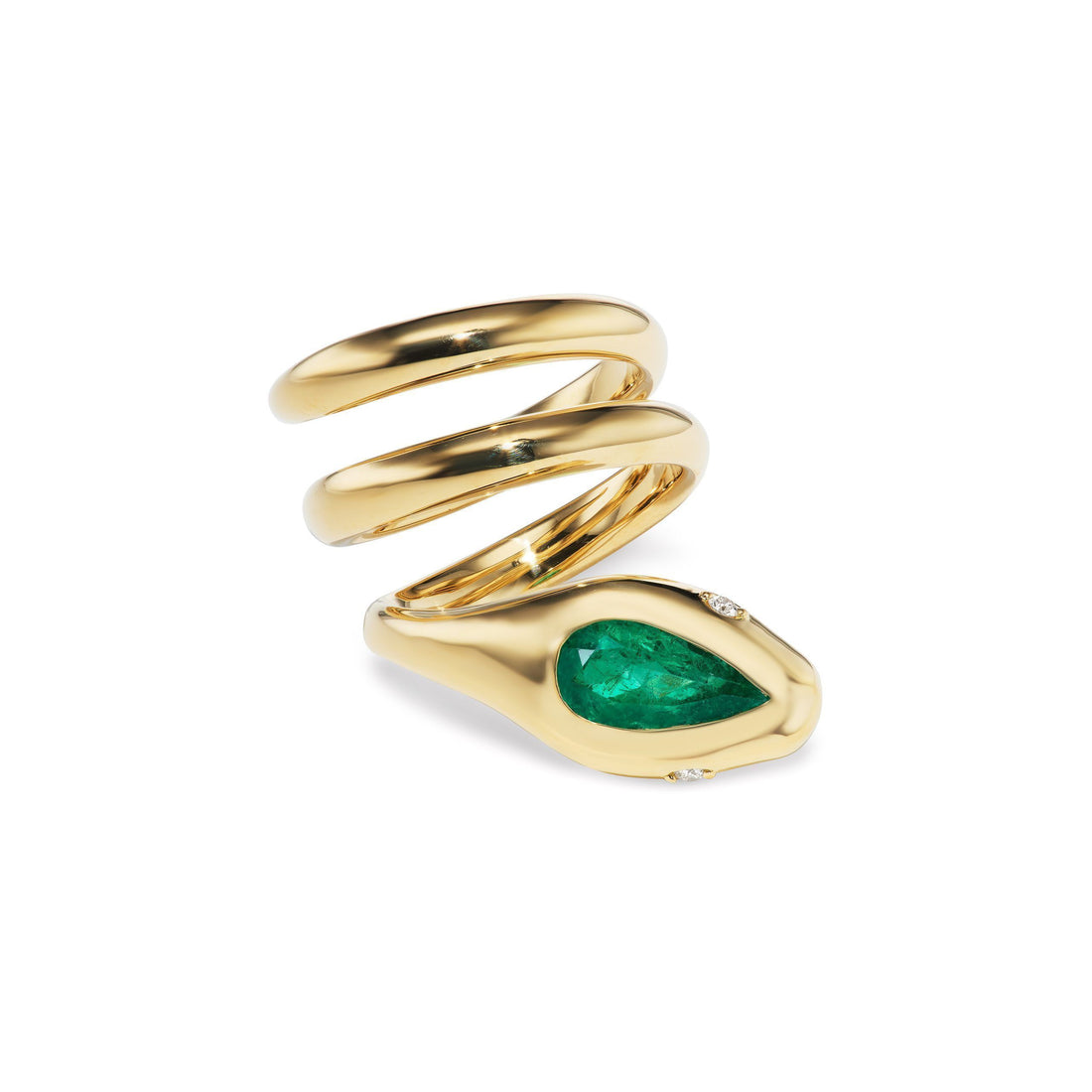 Serpent Ring in Emerald