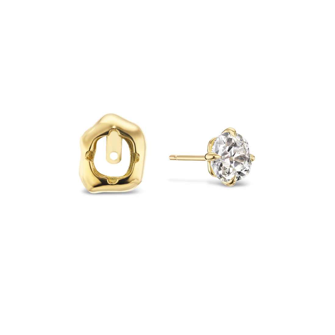 Diamond Studs with Removable Flora Jacket
