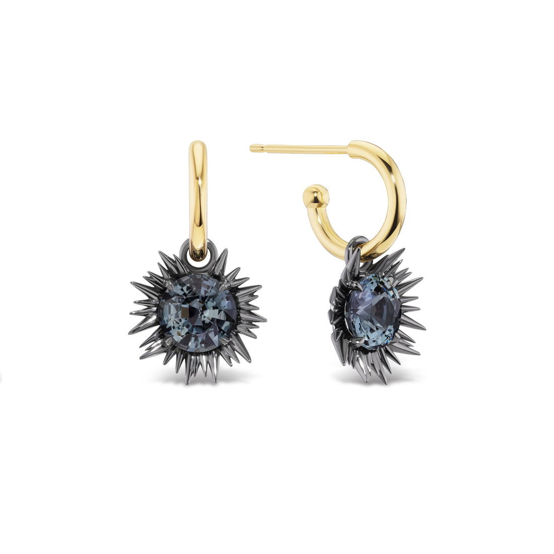 Uni Drop Earrings in Grey Spinel