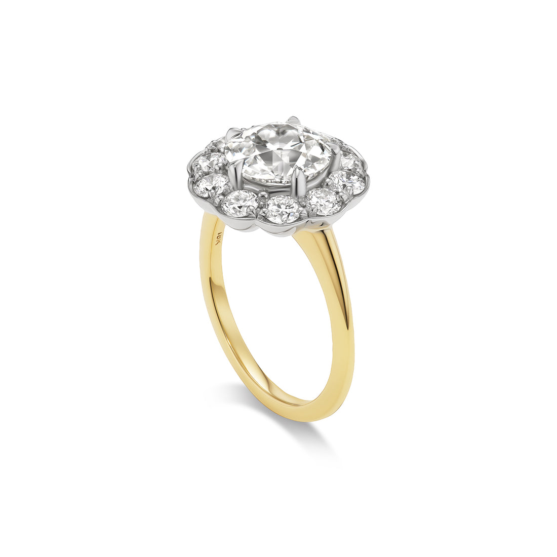 2.21ct All Diamond Antique Flower Ring
