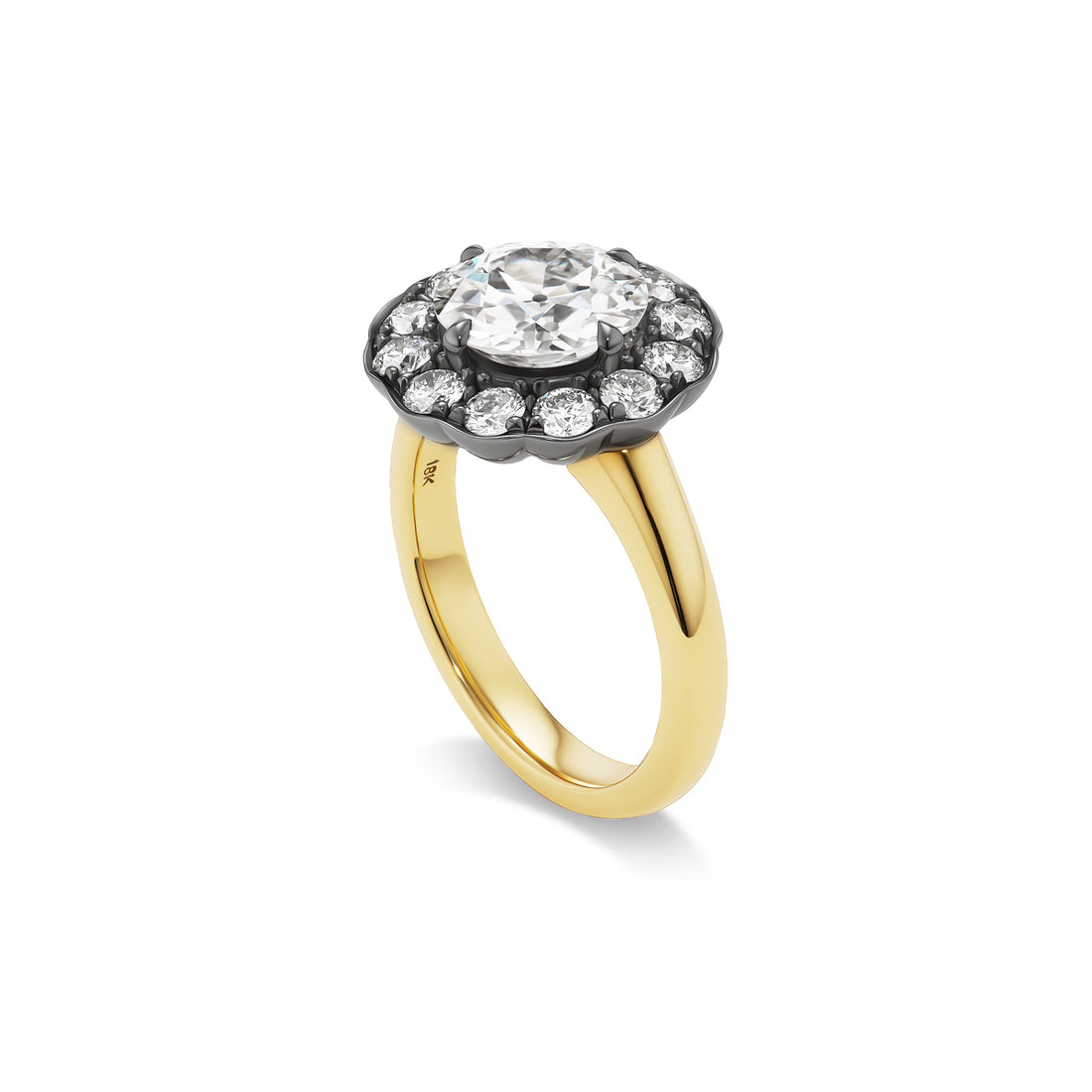 2.15ct All Diamond Antique Flower Ring