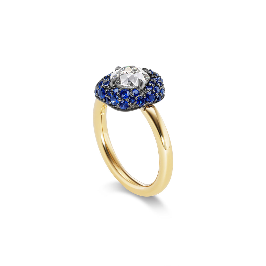 Petit Pave Flora Ring in Sapphire