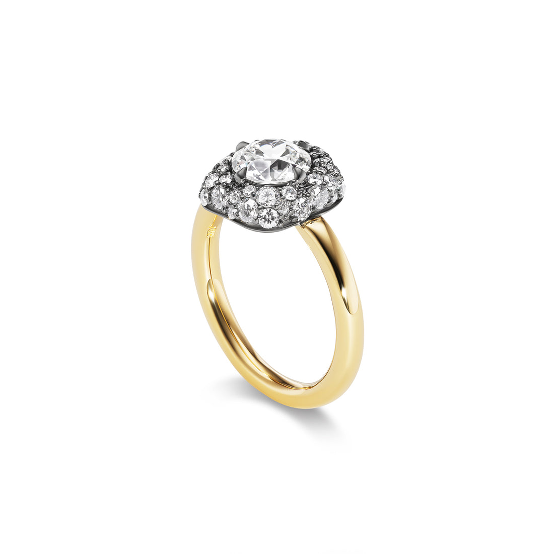 Petit Pave Flora Ring in Diamond