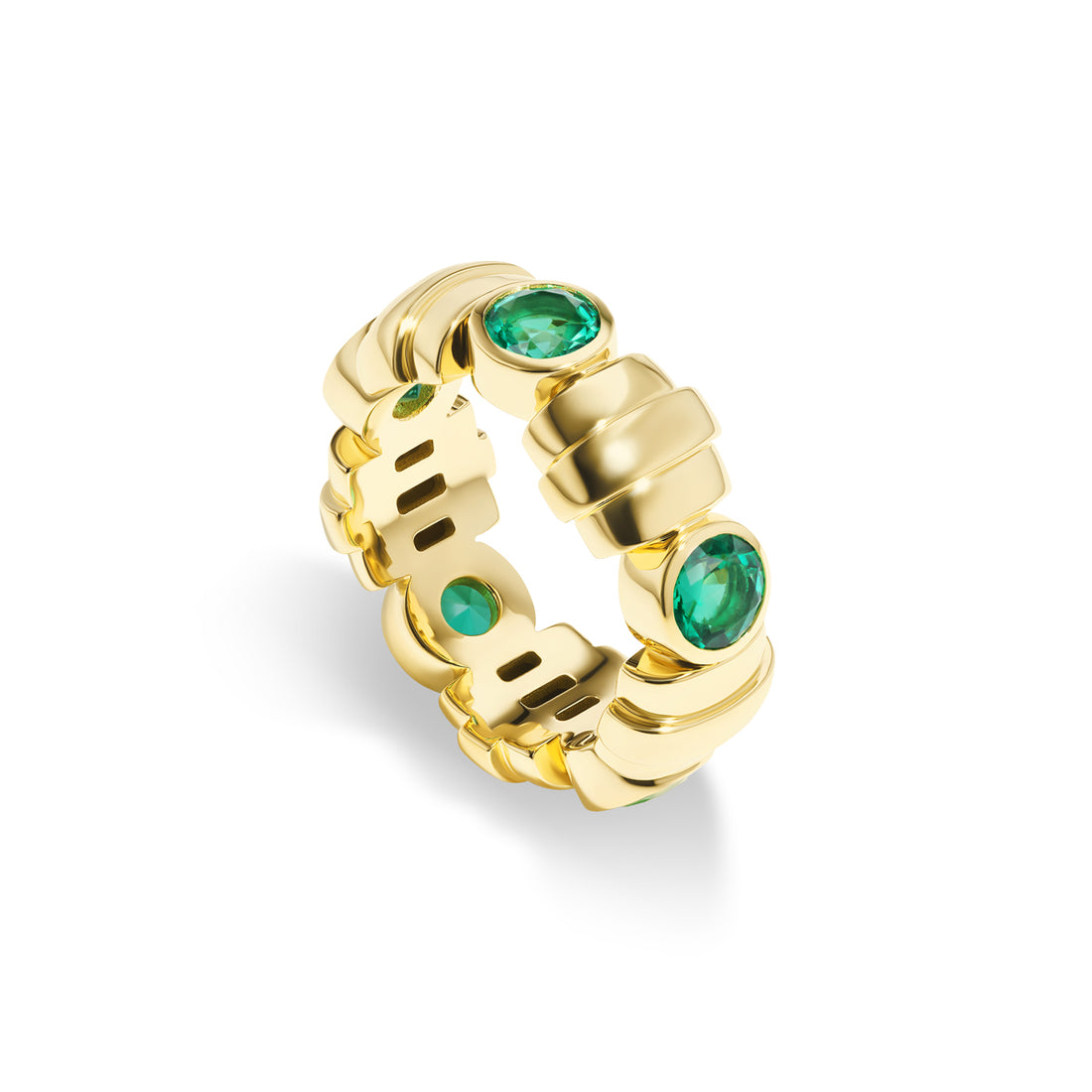 Gatsby Ring in Green Emerald
