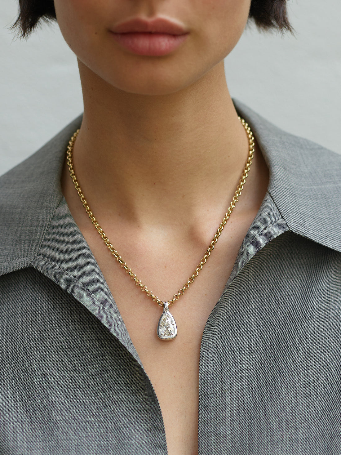 3.73ct Pear Nebula Pendant